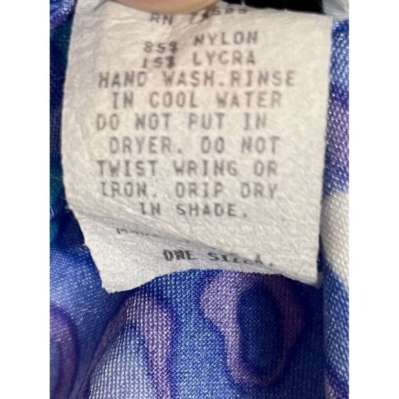 Vintage 80s Sarong Wrap Skirt Tropical Print Swimsuit Coverup One Size - Picture 7 of 8